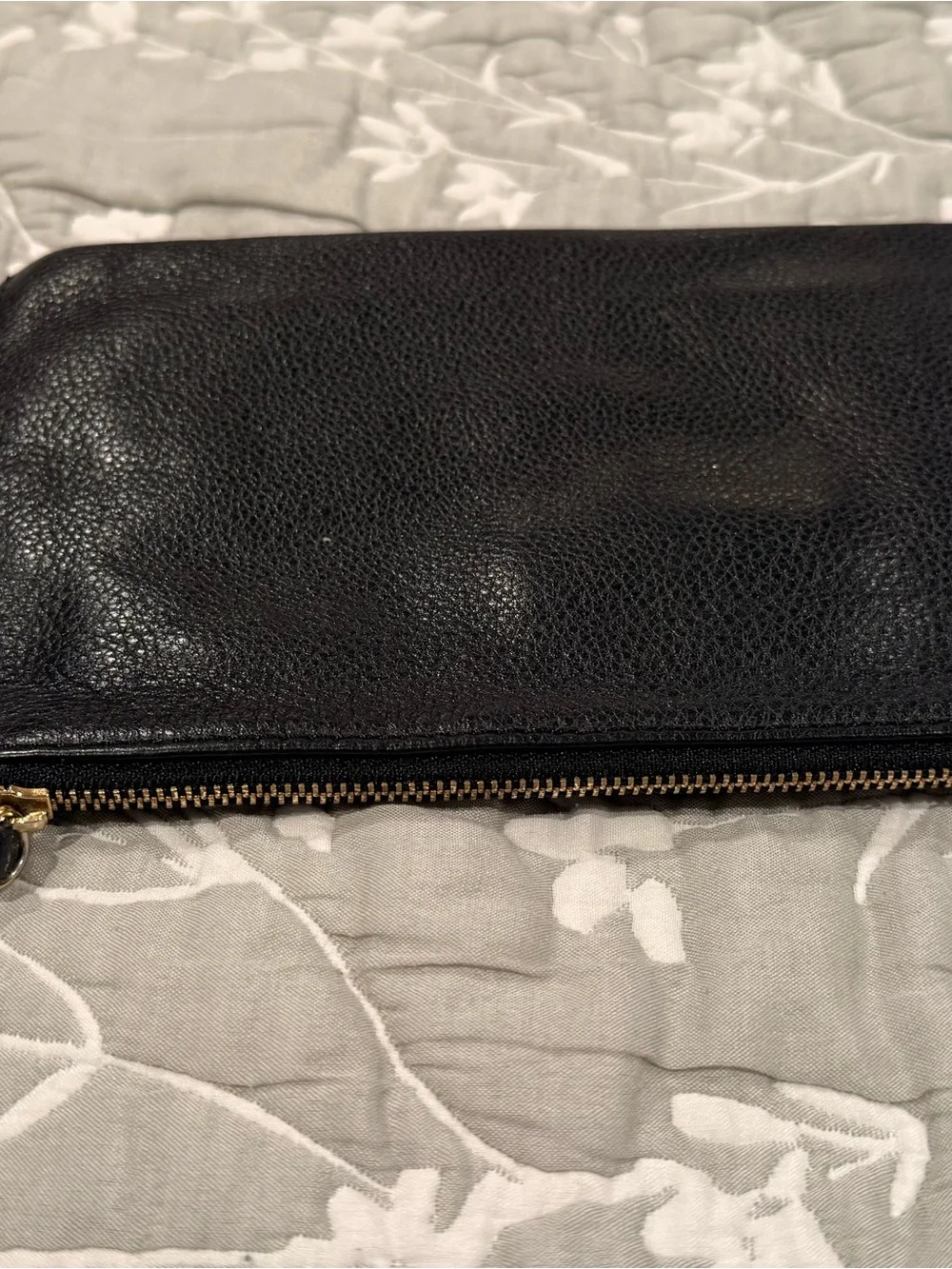 Michael Kors Black Leather Wristlet with Gold MK Emblem